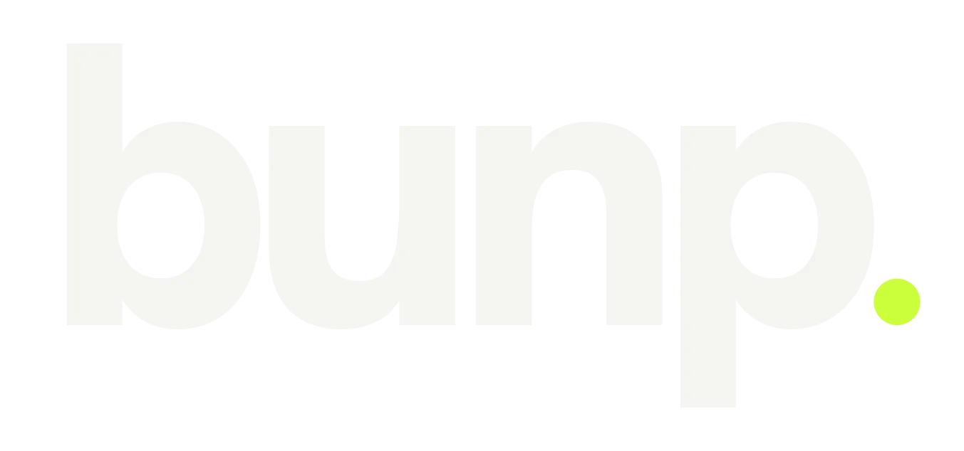 Logo Bunp : le mot bunp suivi d'un point citron